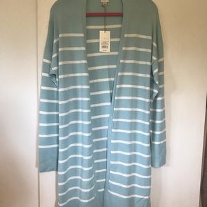 NWT a new day Long Open Belted Cardigan Sz L